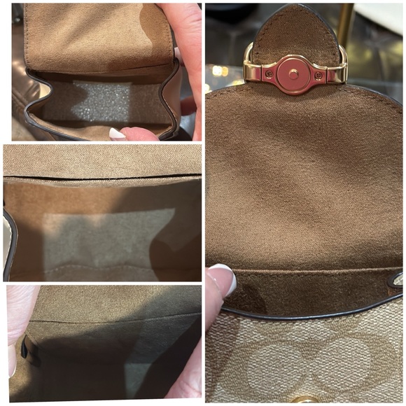 Authentic Coach Morgan Card Case w/Chain Strap in Blocked Signature Canvas - Picture 11 of 16